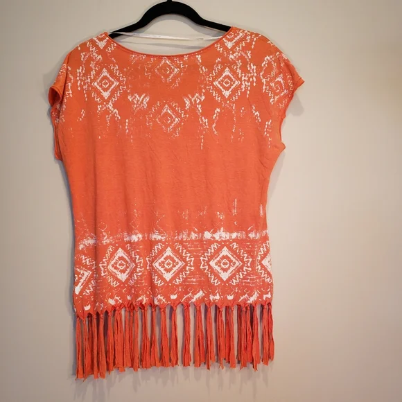 Miss Me Boho fringe top with beads Size Medium - Picture 6 of 9